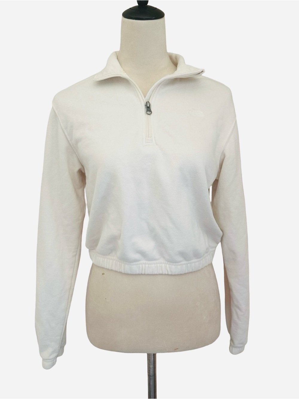 The North Face Cream Cropped Half-Zip Pullover